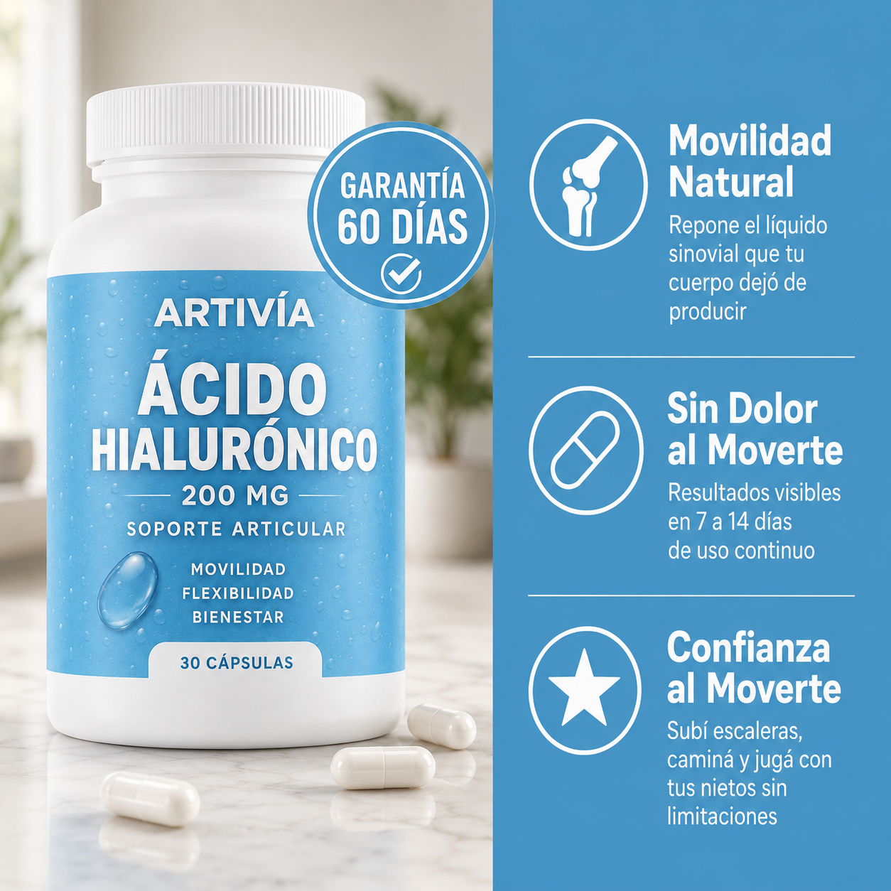 Artivía | Movilidad, comodidad y soporte articular en una sola cápsula.